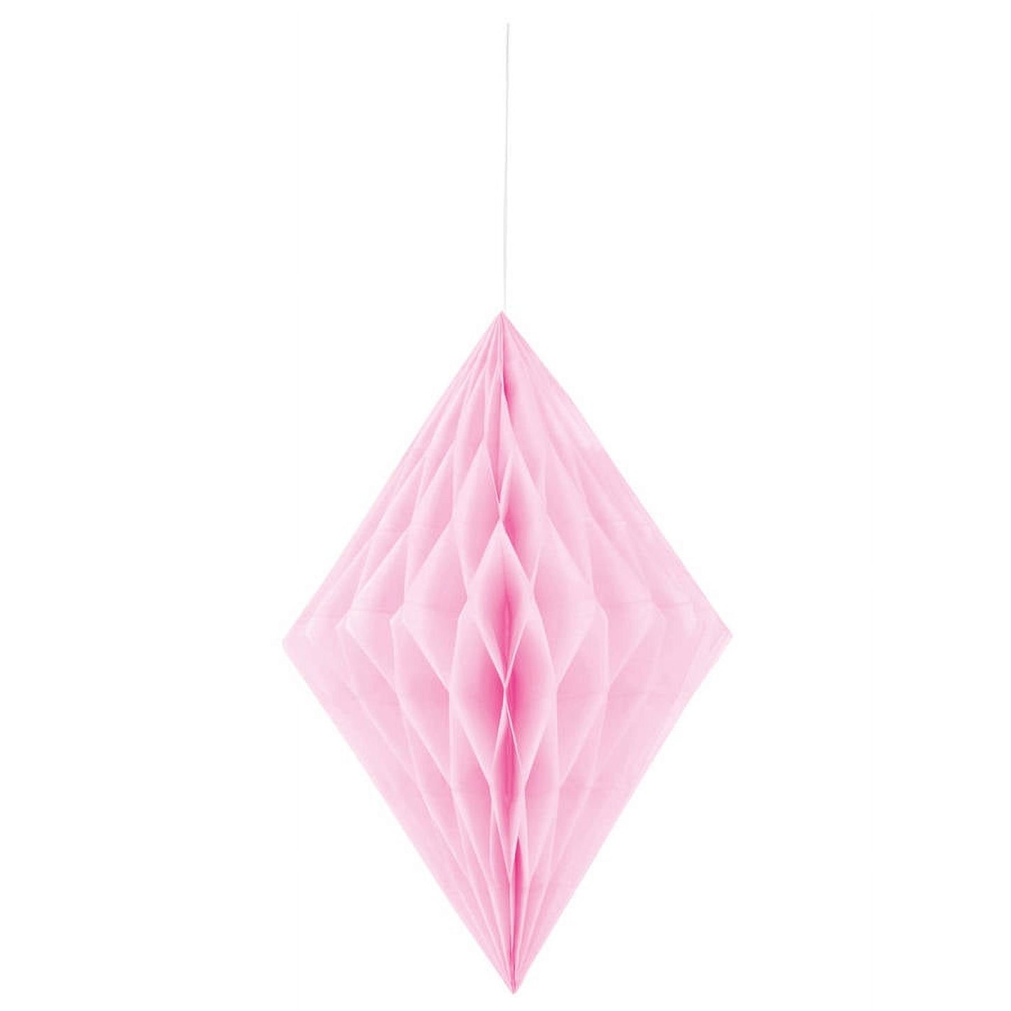 1pc 14" Diamond Honeycomb Hanging Decoration (Light Pink)