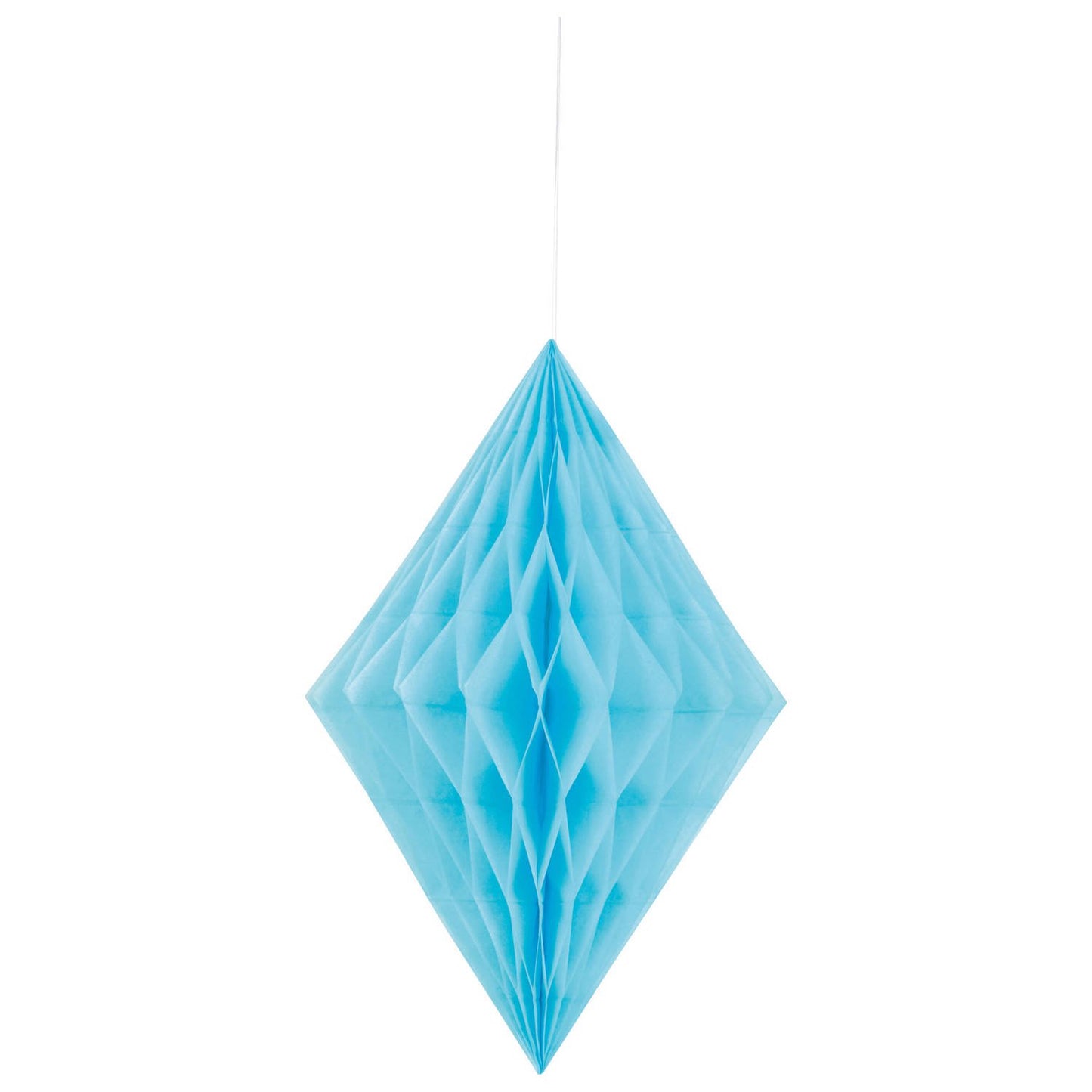 1pc 14" Diamond Honeycomb Hanging Decoration (Light Blue)