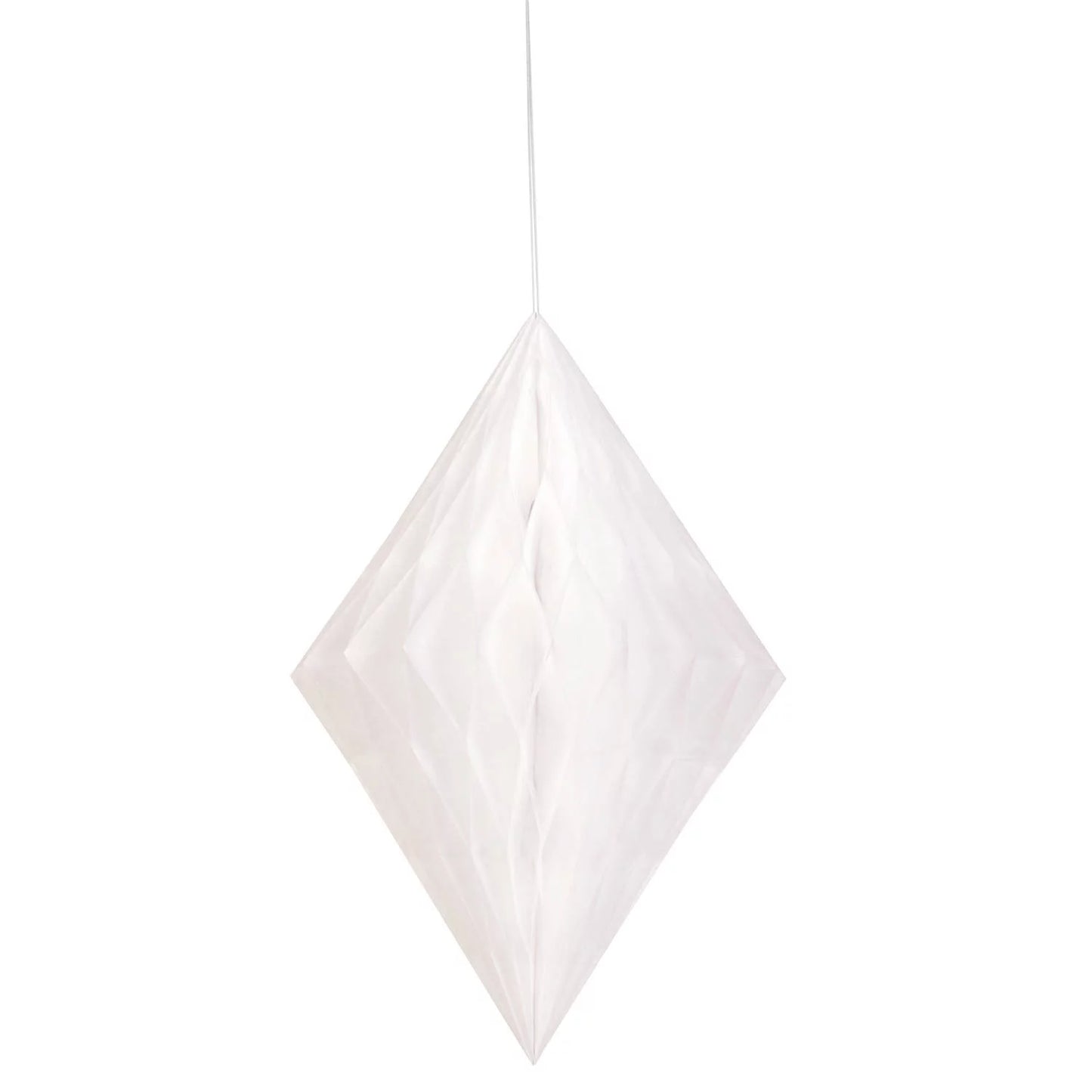 1pc 14" Diamond Honeycomb Hanging Decoration (White)