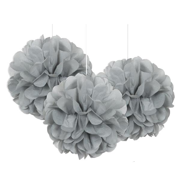 3pcs 9" Mini Puff Balls (Gray)