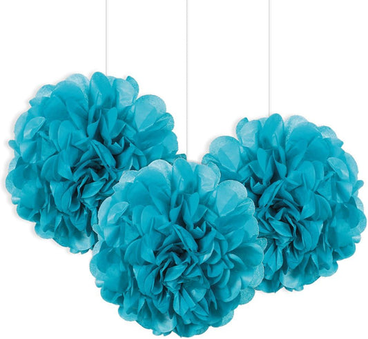 3pcs 9" Mini Puff Balls (Teal)