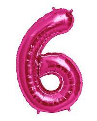 34" #6 Hot Pink Balloon (Helium)