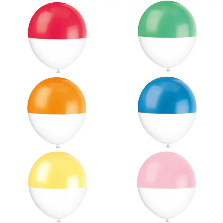 6pcs Two Toned Assorted Color Balloons