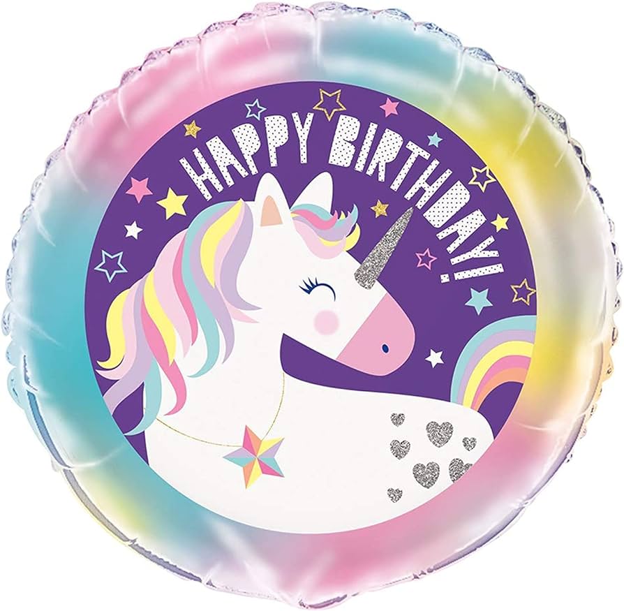 18" Unicorn Round Foil Balloon