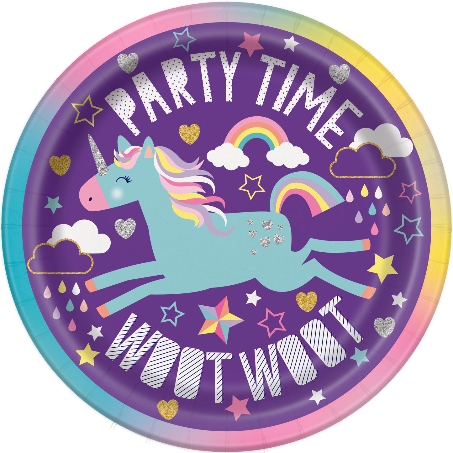 8pcs Unicorn 7" Paper Plates