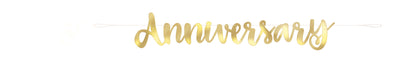 Gold Scripted Happy Anniversary Banner 6ft