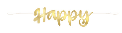 Gold Scripted Happy Anniversary Banner 6ft