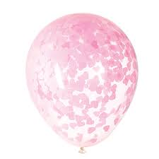 5pcs 16" Light Pink Helium Confetti Balloons