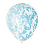 5pcs 16" Powder Blue Heart Confetti Balloons (Helium)