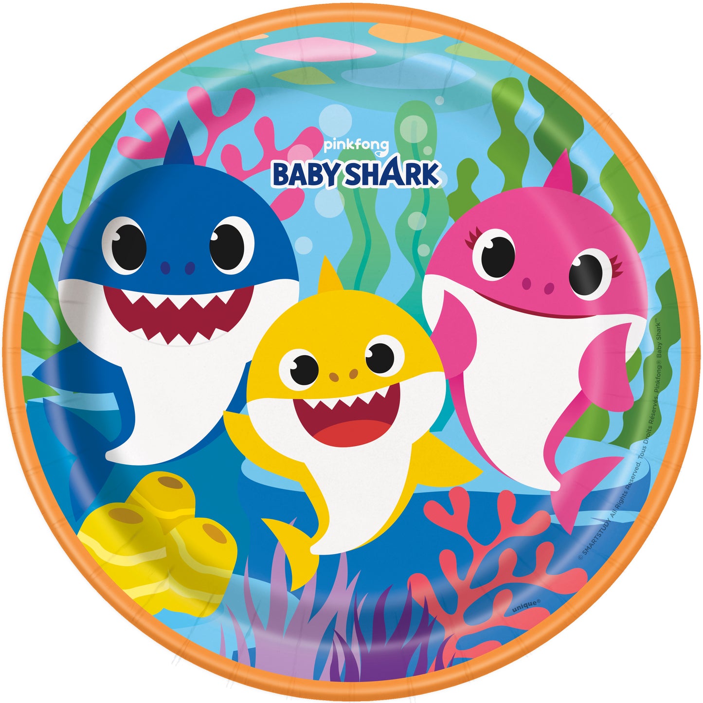 8pcs Baby Shark 9" Plates