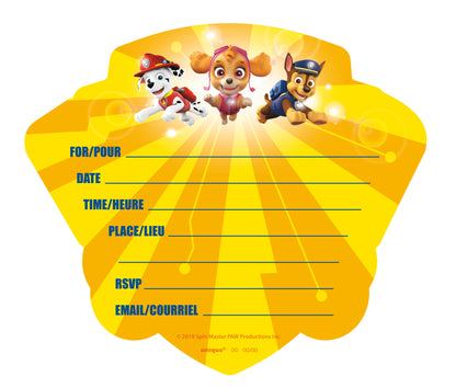 8pcs Paw Patrol Invitations