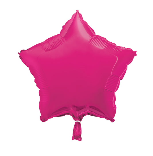 18" Hot Pink Star Foil Balloon (Helium)