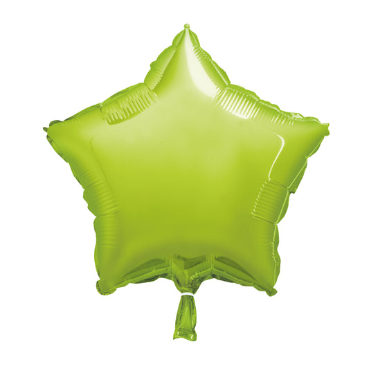 18" Lime Green Star Foil Balloon (Helium)