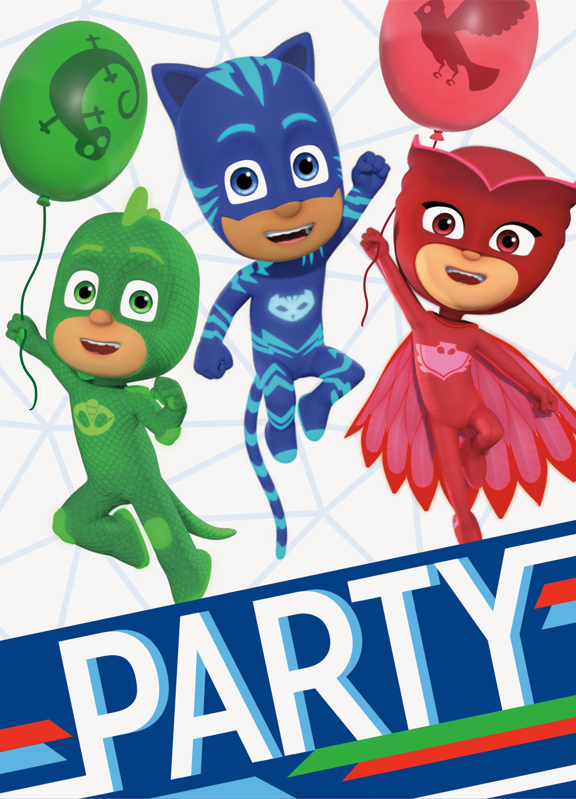 8pcs PJ Masks Invitations