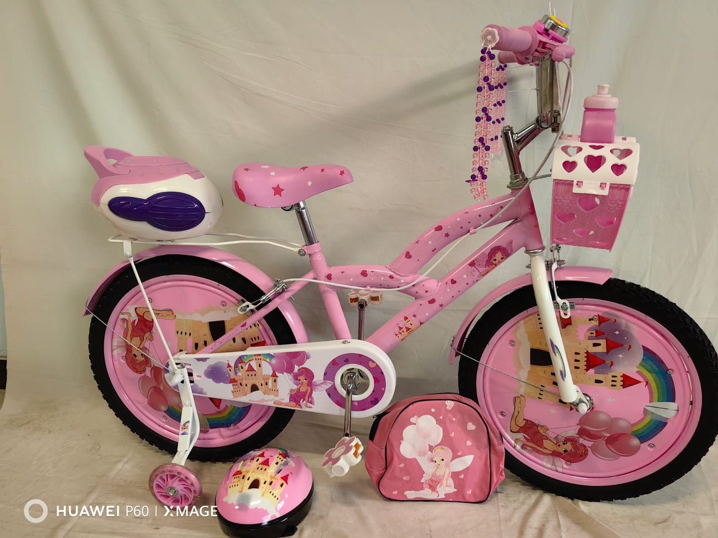 Light Pink Princess Bicycles with Wheel Design