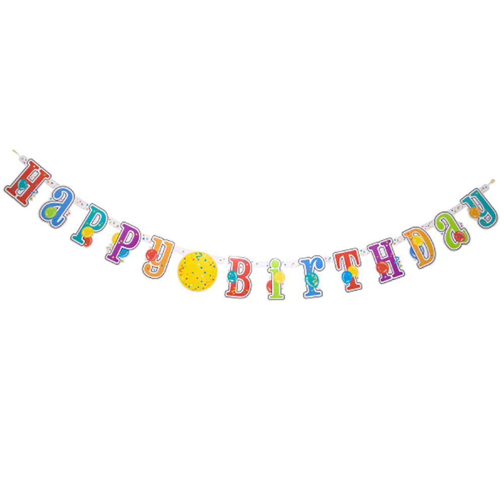 7ft Happy Birthday Jointed Banner with Number Stickers