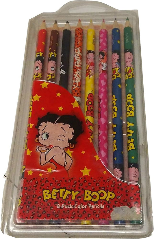 8pcs Betty Boop Pencil Crayons