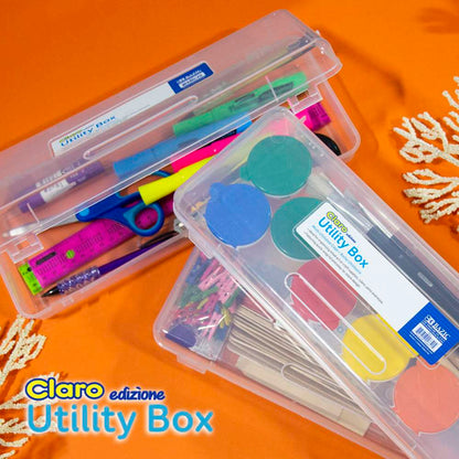 Pencil Case Multipurpose Utility Box Ruler Length - Clear