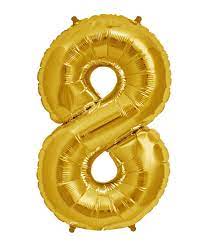 34" #8 Balloon (Gold)