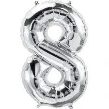 34" #8 Silver Balloon (Helium)