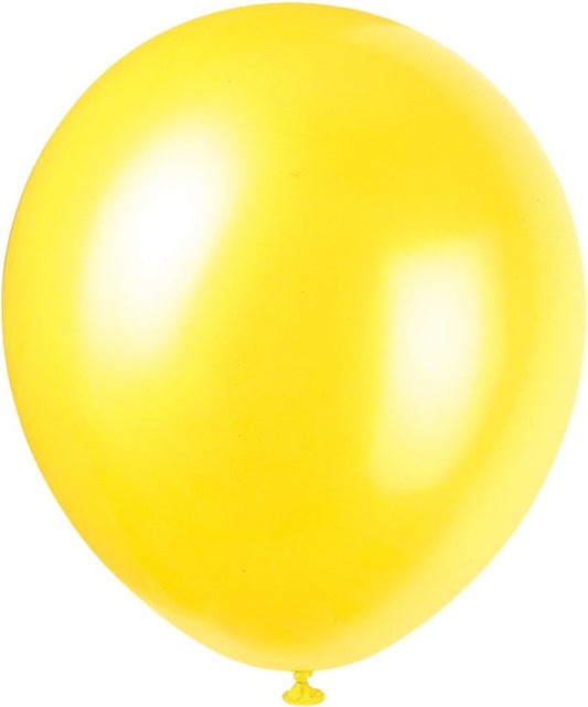 8pcs 12" Pearlized Golden Yellow Balloons (Helium)