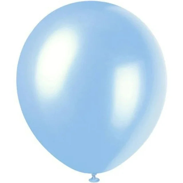 8pcs 12" Pearlized Powder Blue Balloons (Helium)