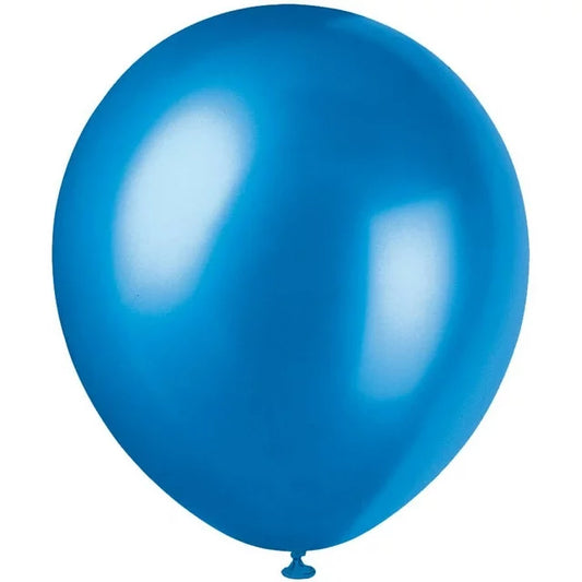 8pcs 12" Pearlized Sapphire Blue Balloons (Helium)