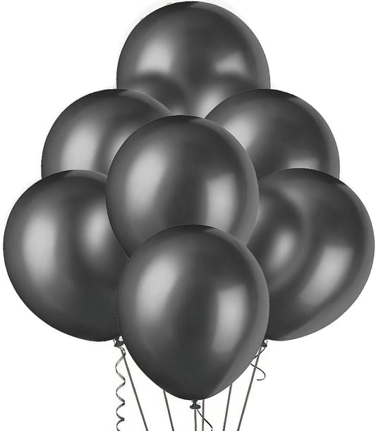 8pcs 12" Shadow Black Pearlized Balloons (Helium)