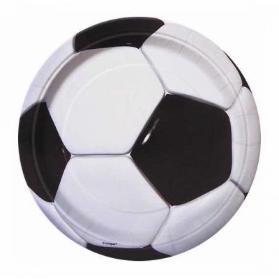 8pcs 3D Soccer 7" Plates