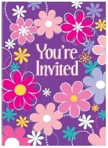 8pcs Birthday Blossom Invitations