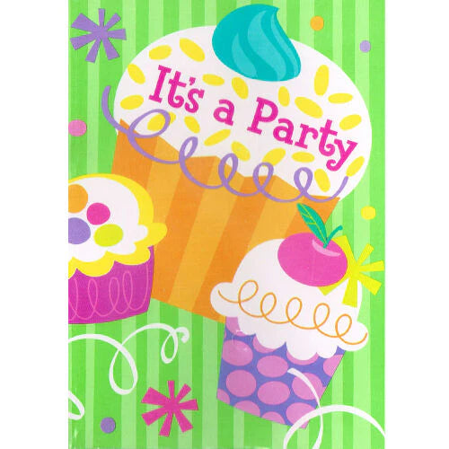 8pcs Cupcake Party Invitations