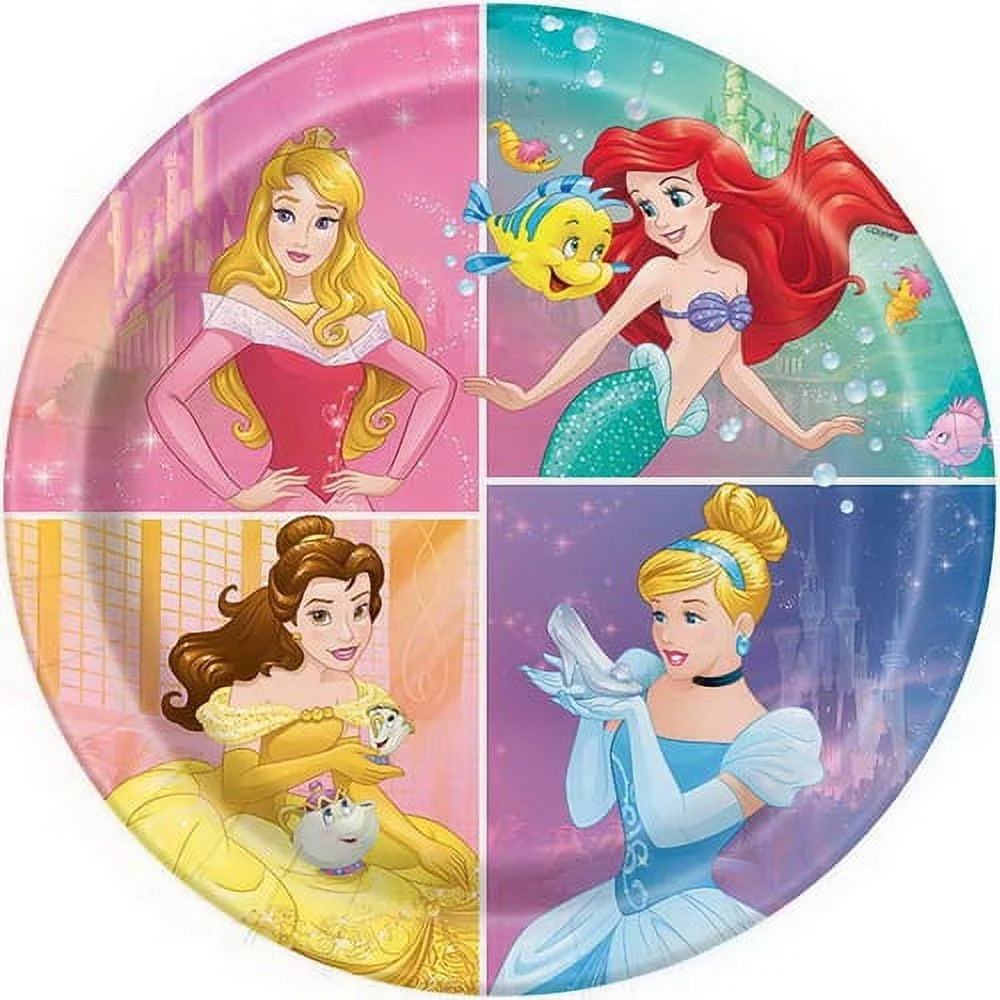 8pcs 9" Disney Princess Paper Plates