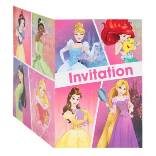 8pcs Disney Princess Invitations