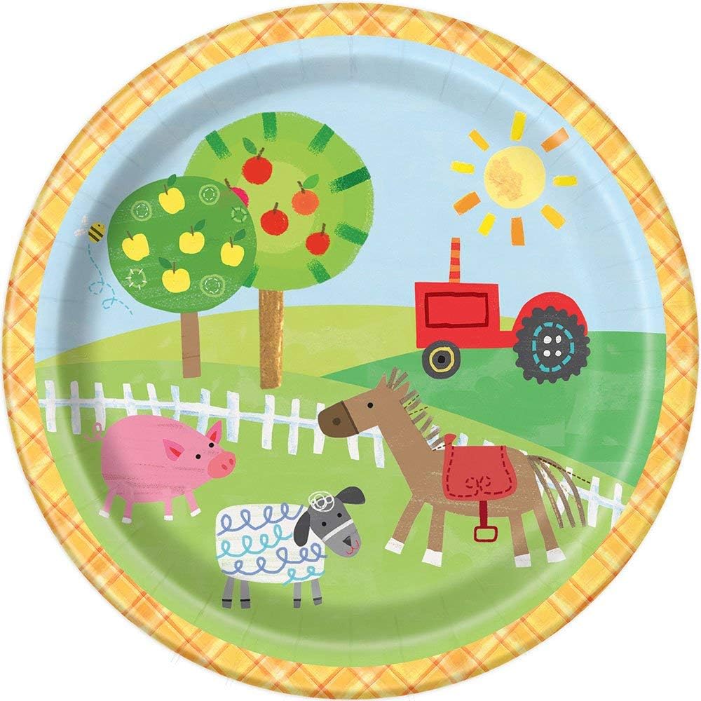 8pcs Farm Party 7" Plates