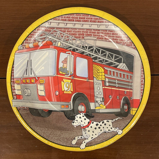 8pcs Fire Engine 9" Plates