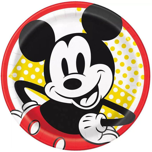 8pcs 9" Mickey Mouse Paper Plates