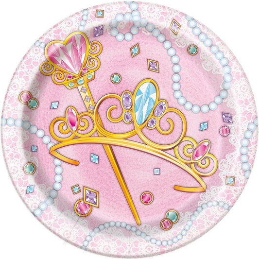 8pcs Pink Princess 7" Plates