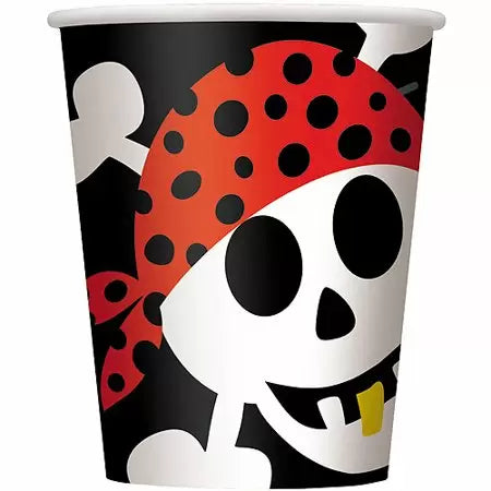 8pcs 9oz Pirate Fun Birthday Cups