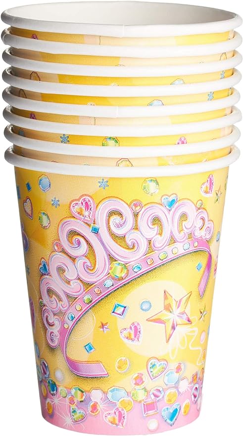 8pcs 9oz Pretty Princess Paper Cups