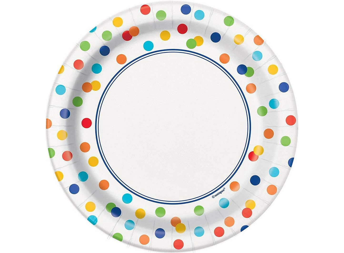 8pcs Rainbow Polka Dots 7" Plates