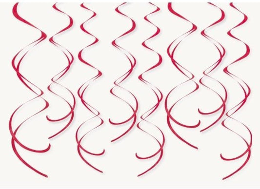 8pcs Plastic Swirls (Red)