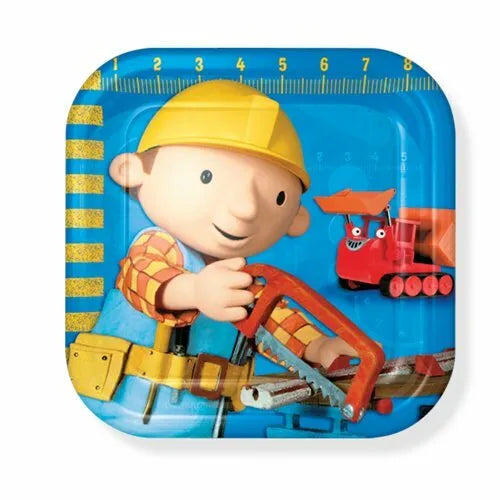 8pcs Square Bob the Builder 9" Plates