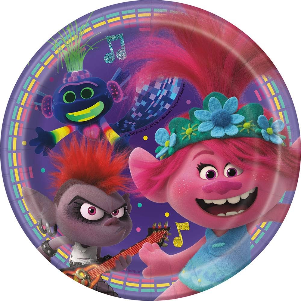 8pcs Trolls 7" Plates