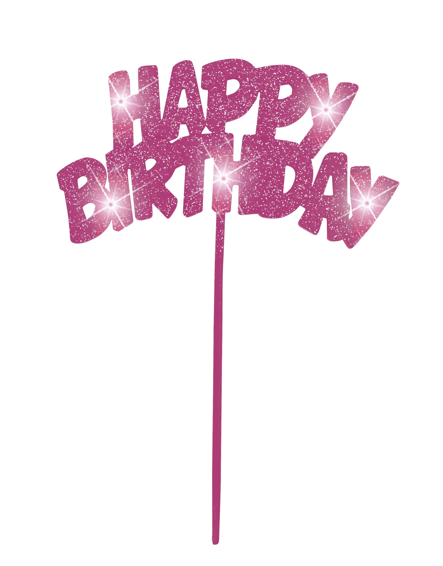 Happy Birthday Flashing Cake Decoration (Pink)