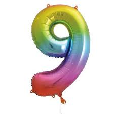 34" #9 Rainbow Balloon (Helium)