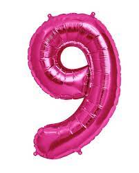 34" #9 Hot Pink Balloon (Helium)