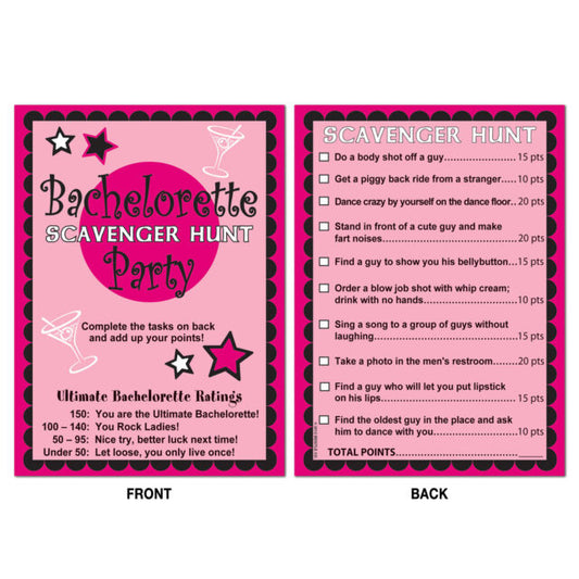 8pcs Bachelorette Scavenger Hunt Game