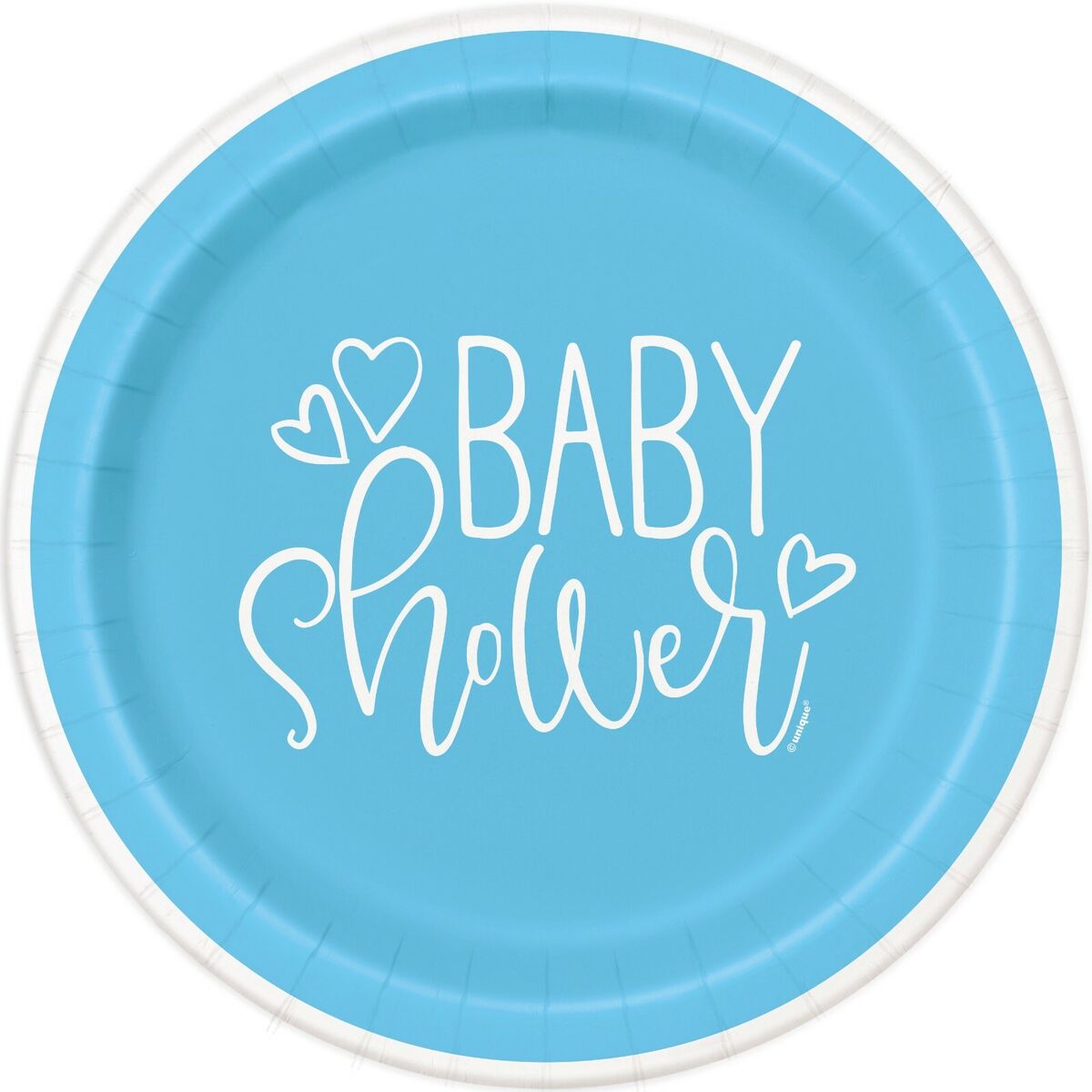 8pcs Blue Hearts Baby Shower 9" Plates