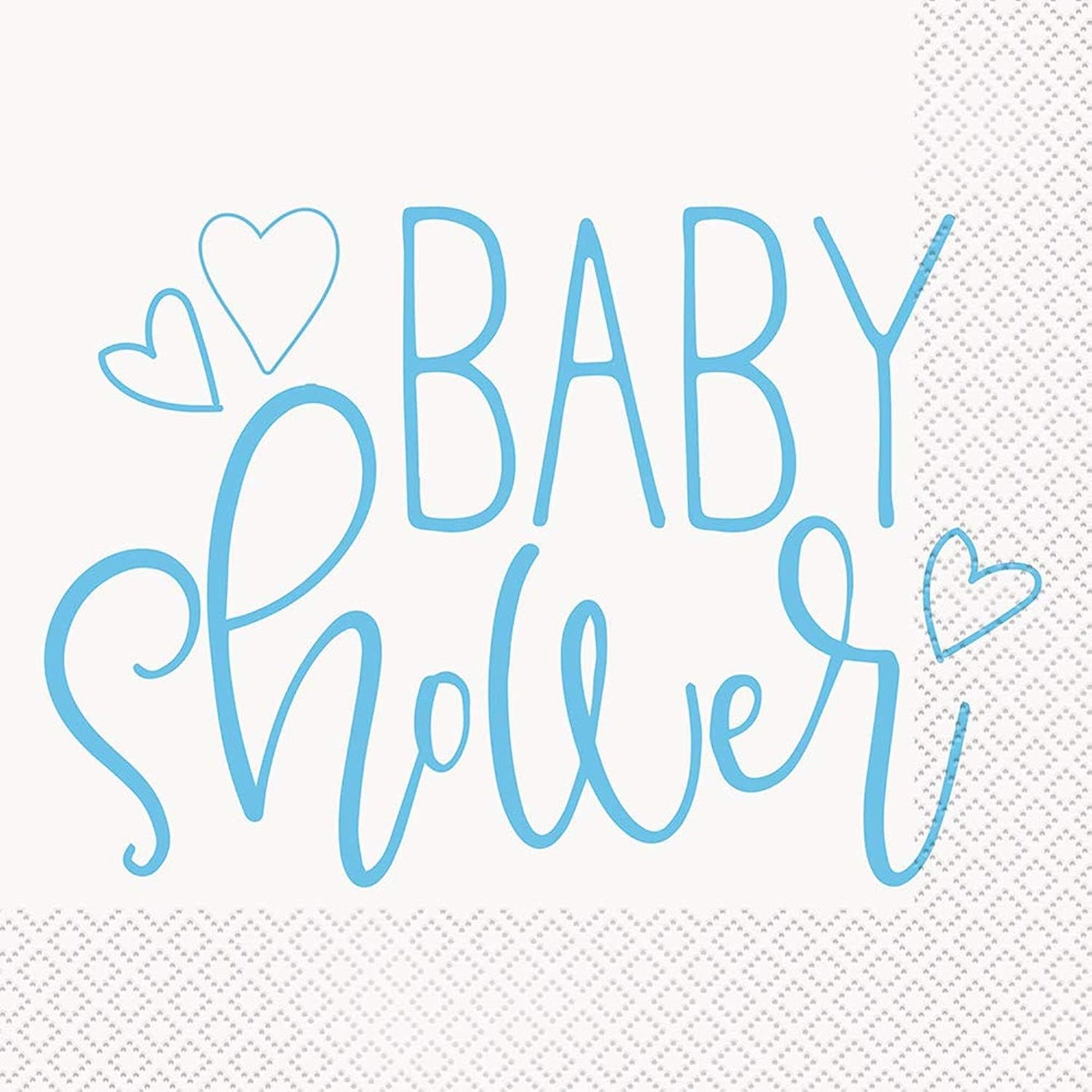 16pcs Blue Hearts Baby Shower Luncheon Napkins