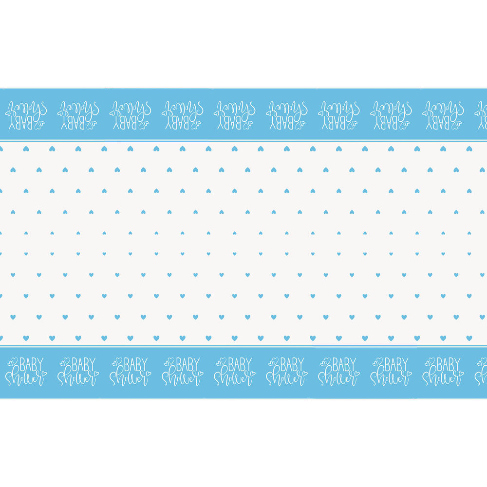 Blue Hearts Baby Shower Tablecover